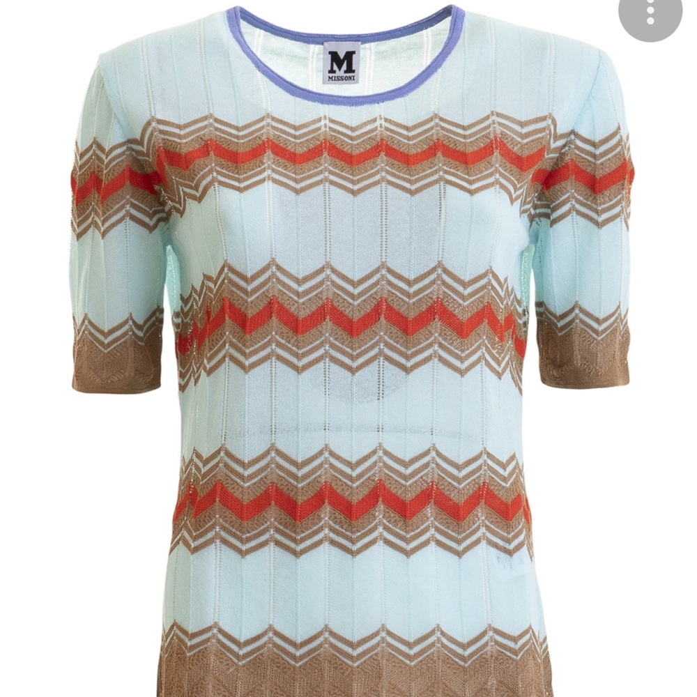 STUNNING M Missoni top: featuring a chevron pattern, and a gorgeous teal/orange